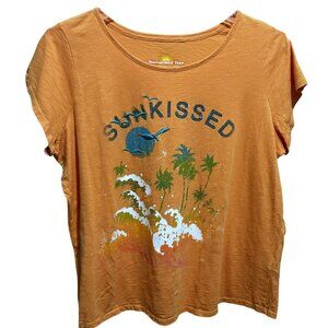 Sunkissed Tropical Embroidered Sea Gulls Cotton Graphic Tee Avenue Sunwashed XL